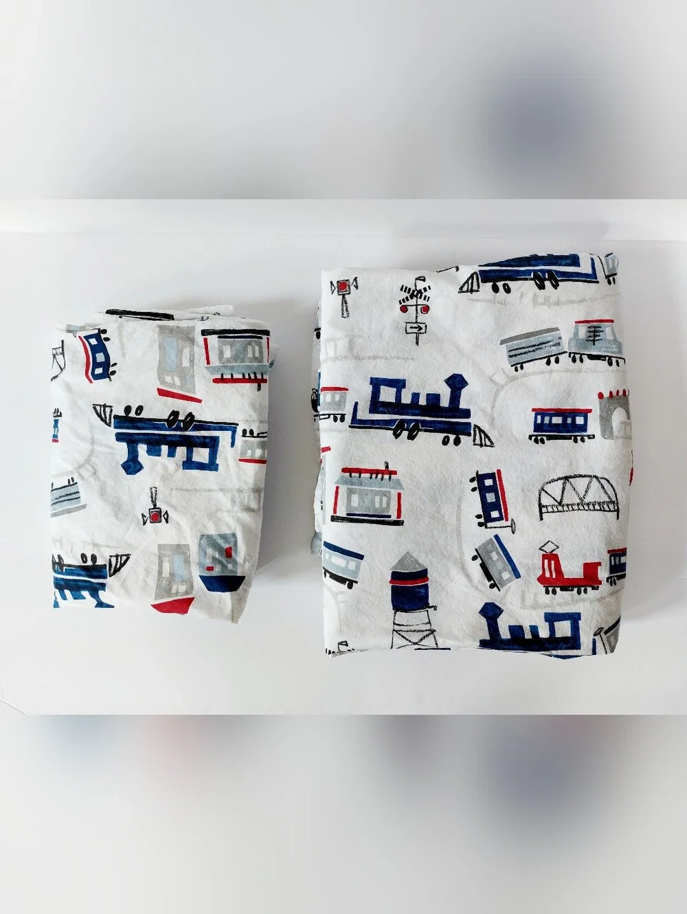 Train Junction Theme Pottery Barn Kids Full *Flat* Sheet & Pillowcase Thomas